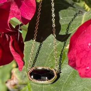 Kendra Scott Elisa Cat Pendant Black Stone
